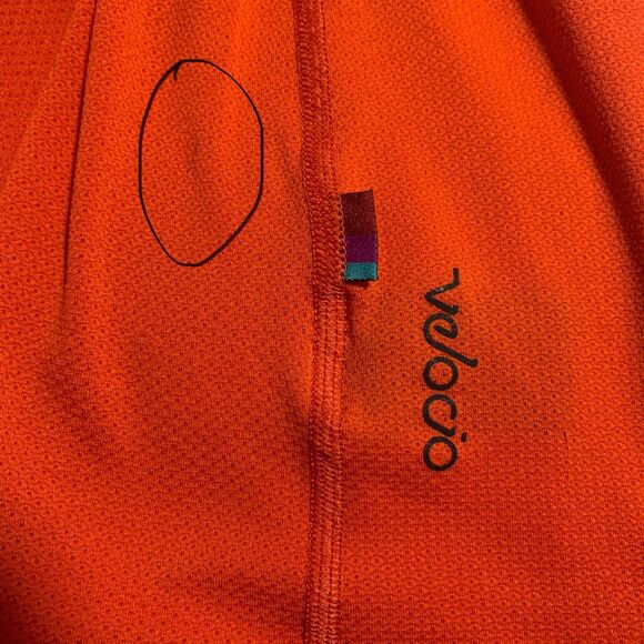 Velocio Radiator Tee Men’s Sz L Orange Shirt Mesh Made In Italy *Flaw - Picture 6 of 6